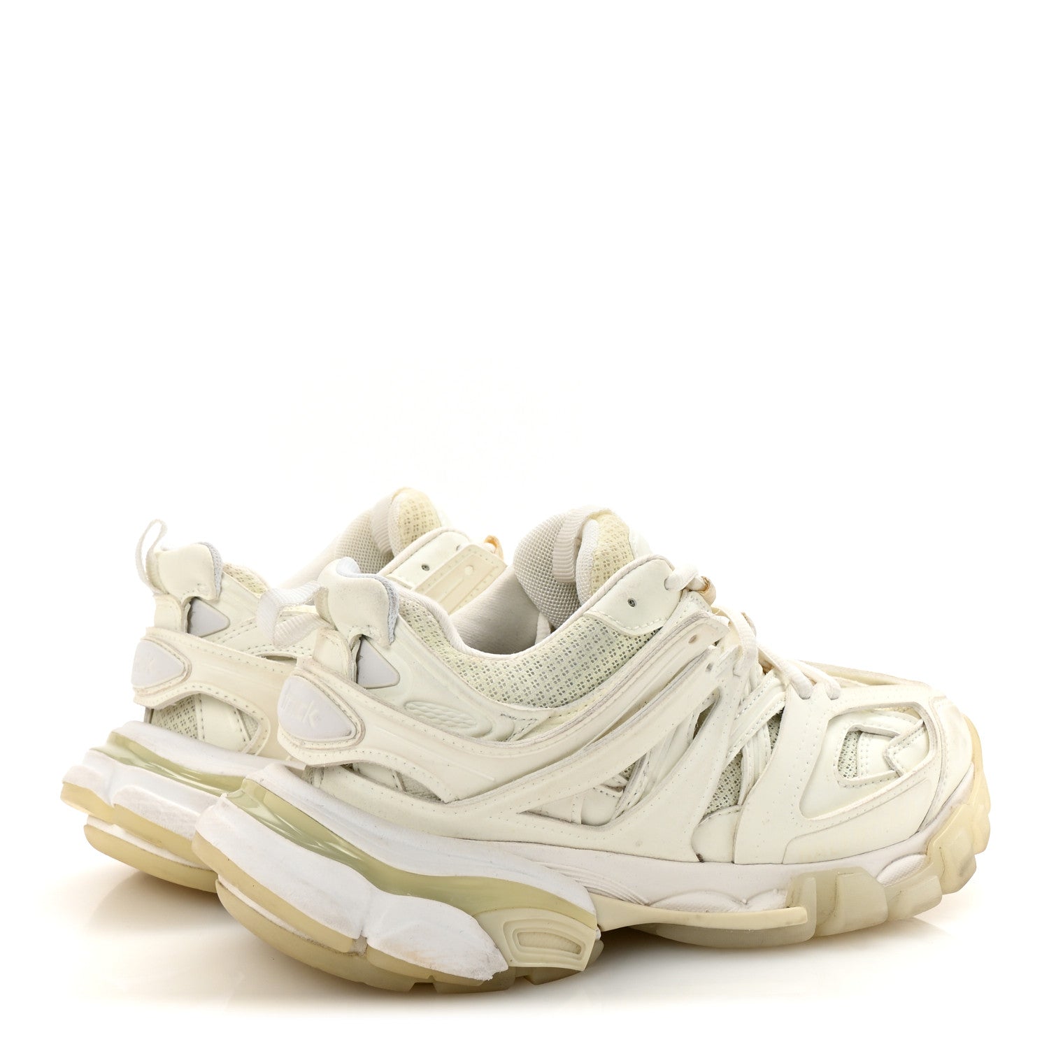Balenciaga Mesh Nubuck Effect Fabric Glow in the Dark Womens Track Sneakers 35 White 5 of 9