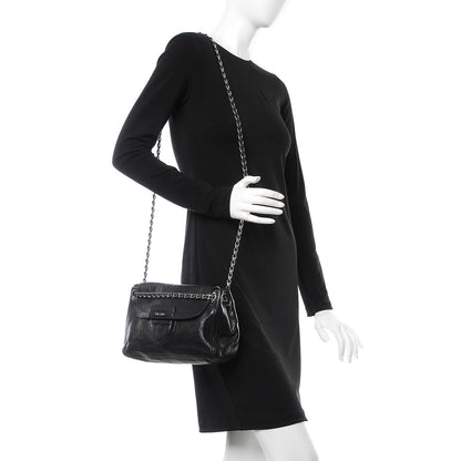 Prada Vitello Shoulder Chain Bag Black 3 of 7