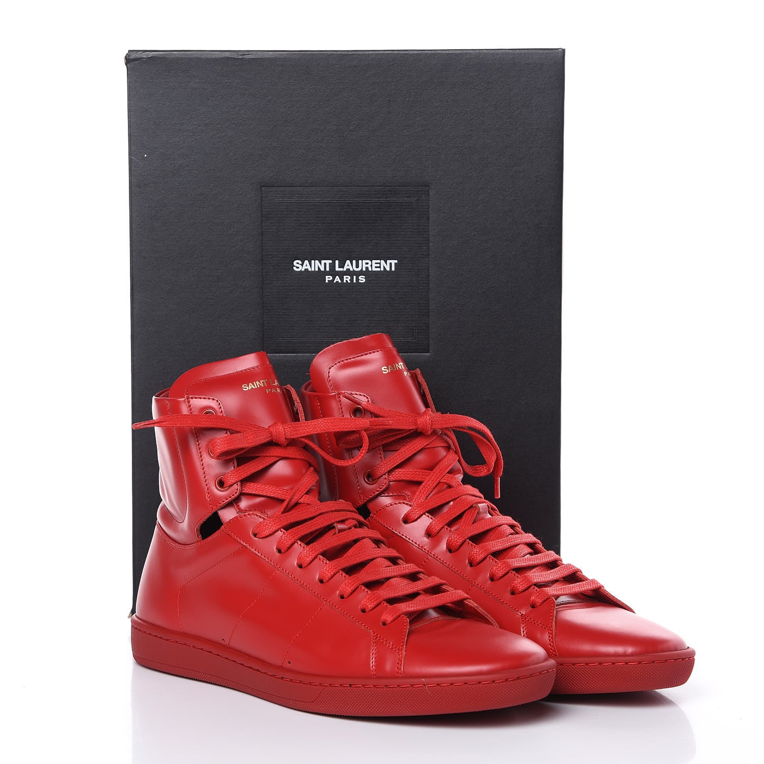 Saint Laurent Calfskin Mens Court Classic SL/01H High Top Sneakers 41.5 New Red 7 of 7