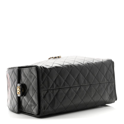 Chanel Shiny Crumpled Calfskin Quilted Medium Chanel 25 Handbag Black 5 of 11
