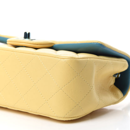 Chanel Lambskin Quilted Mini Rectangular Flap Yellow Blue 7 of 10