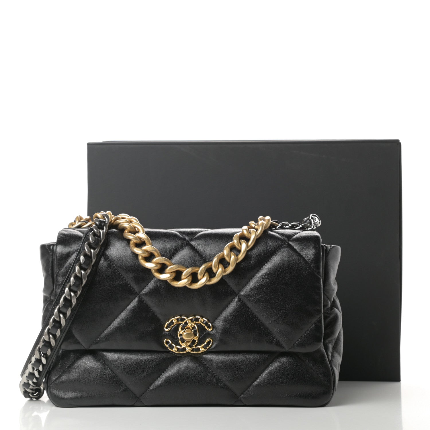 Chanel Lambskin Quilted Large Chanel 19 Flap Black 11 of 11