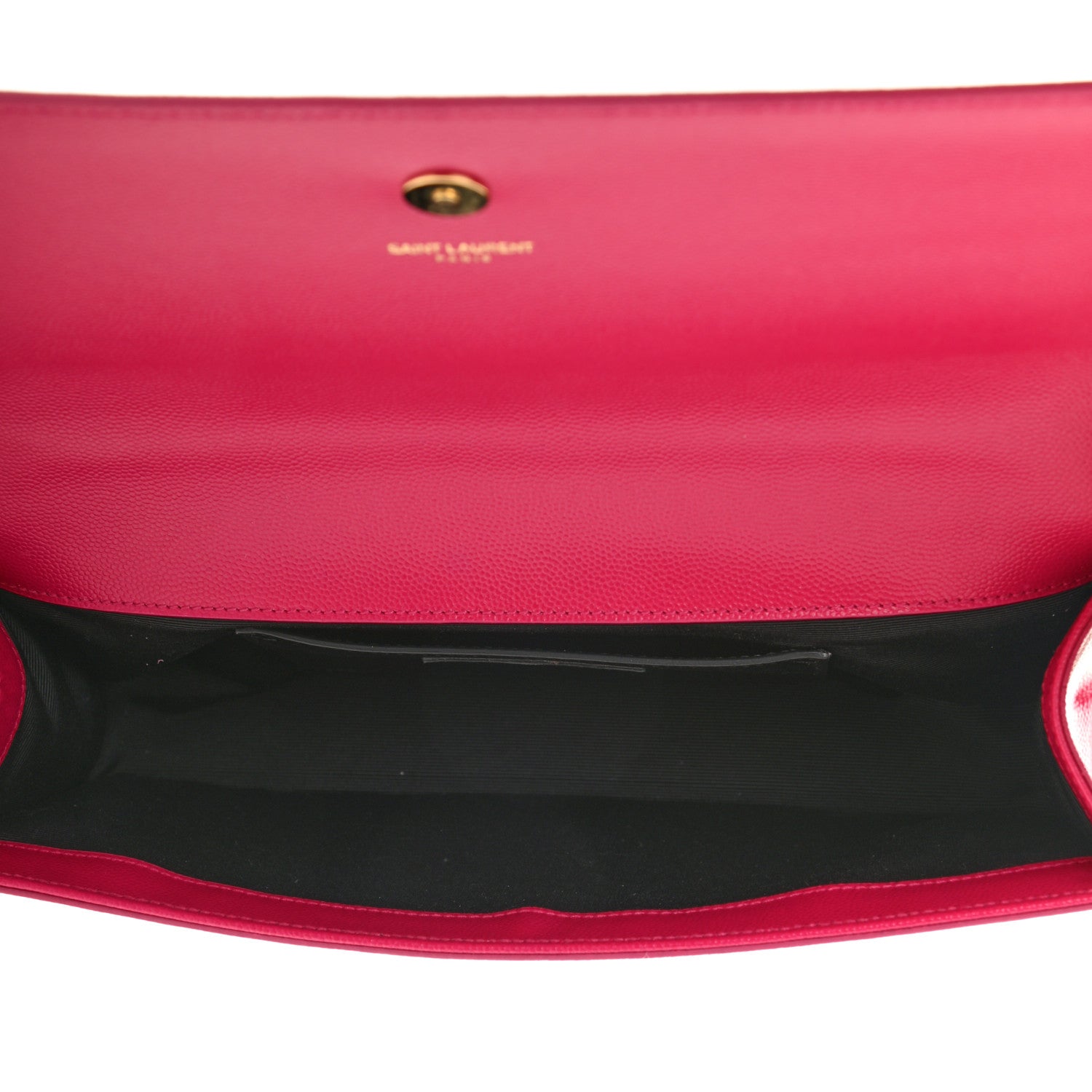 Saint Laurent Calfskin Classic Monogram Cassandre Clutch Lipstick Fuchsia 5 of 10