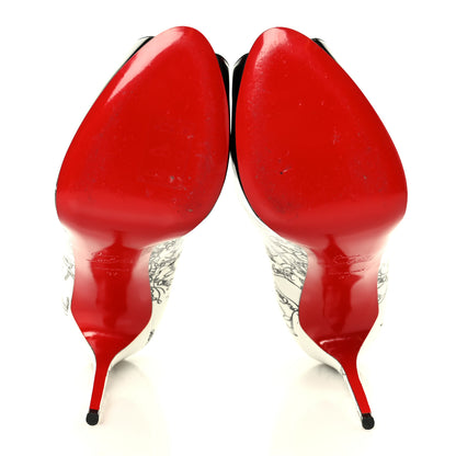 Christian Louboutin Patent New Very Prive Degraloubi Printed 120 Pumps 37 Black Snow 6 of 9