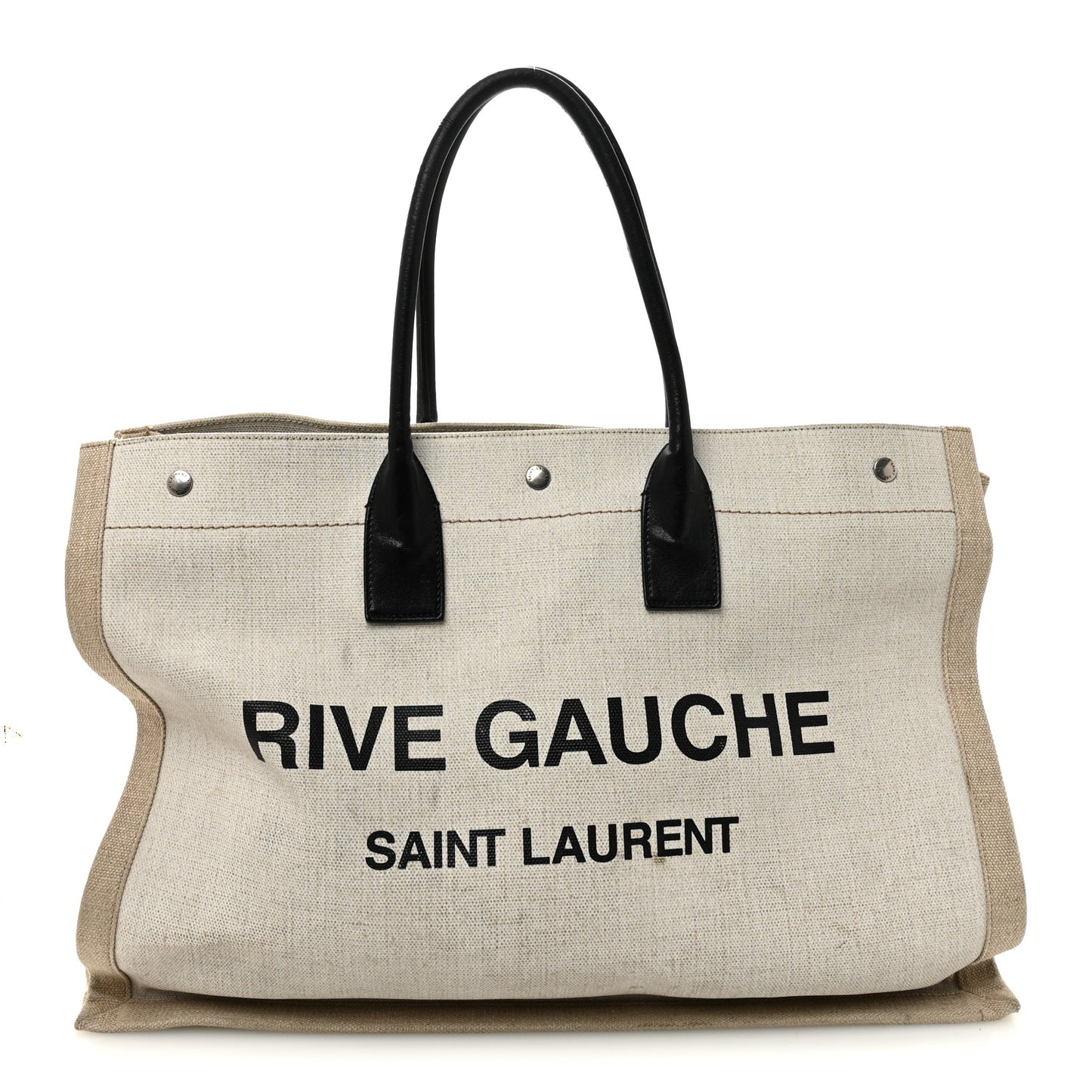 Linen Calfskin Rive Gauche Tote Optic White