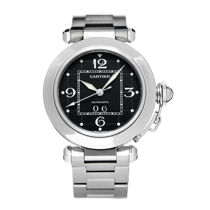 Cartier Stainless Steel 35mm Pasha C Big Date Automatic Watch Black 1 of 7