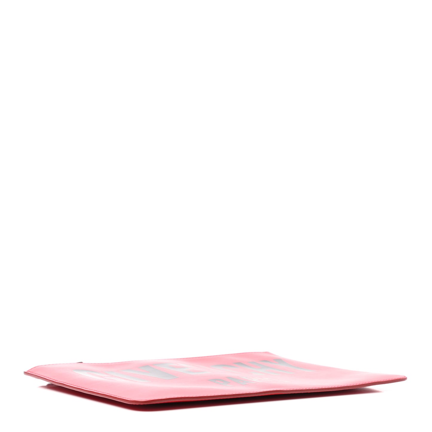 Calfskin Logo Zip Pouch Red
