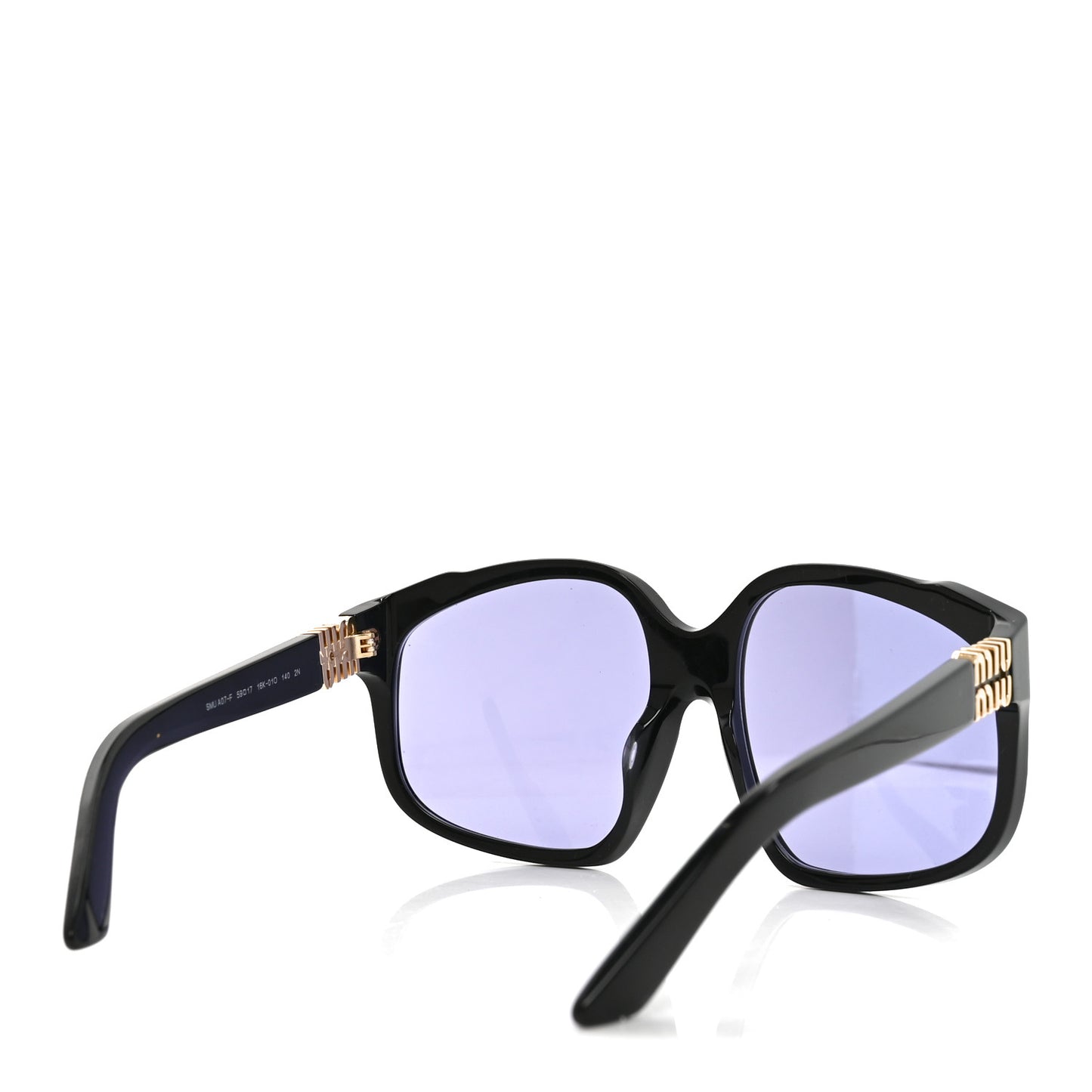 Acetate Square Sunglasses SMU A07 Black Violet