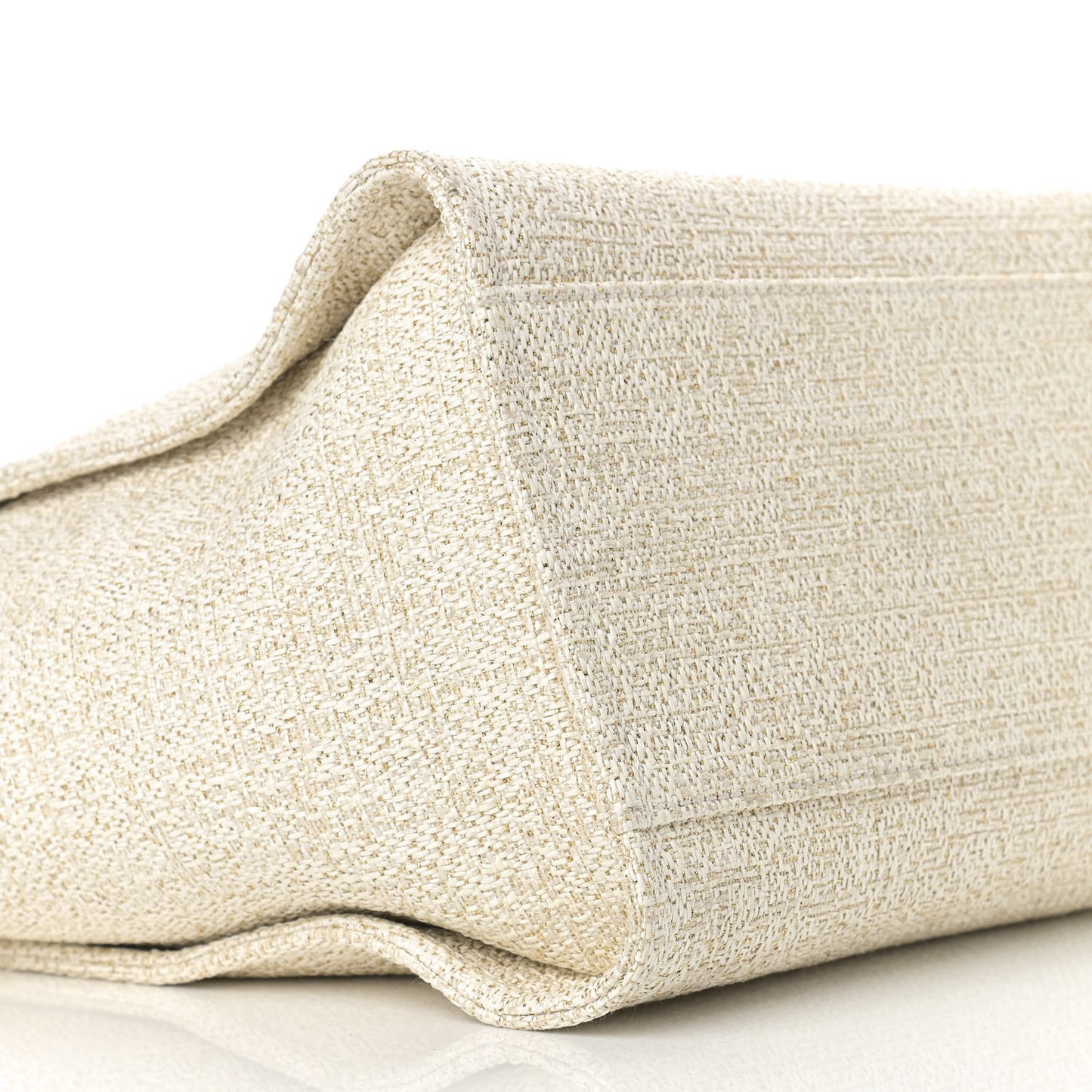 Lurex Boucle Medium Deauville Tote White