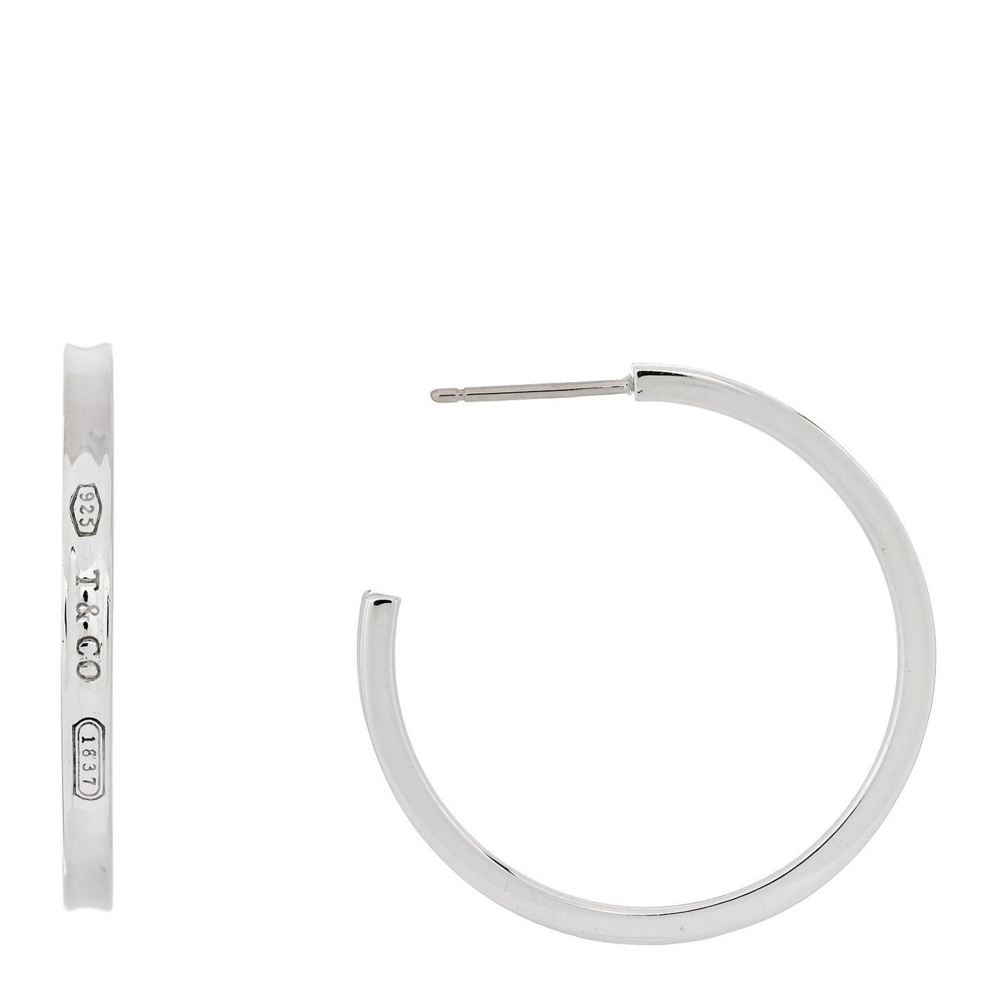 Sterling Silver 1837 Medium Narrow Hoop Earrings