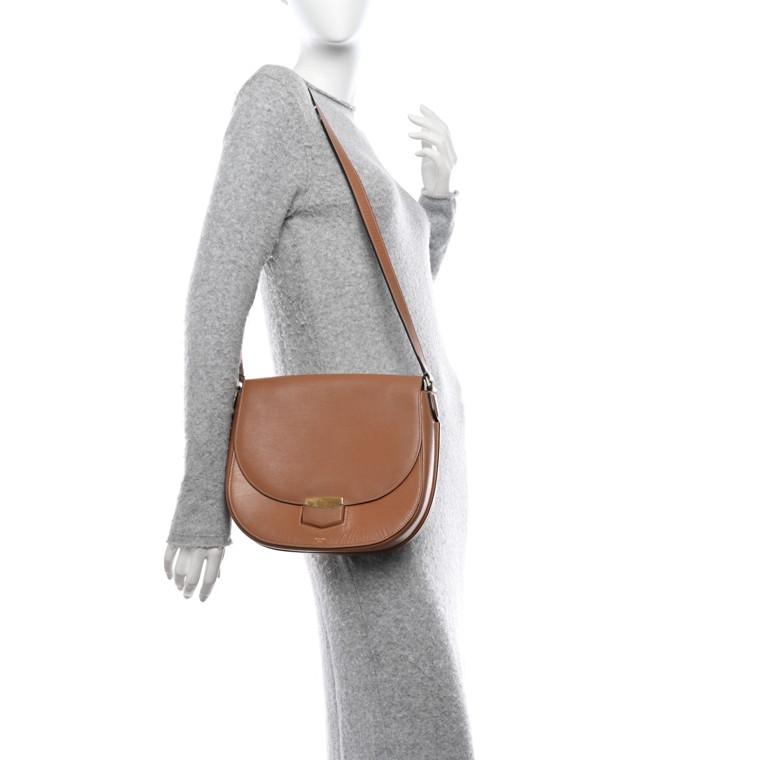 Celine Supersoft Calfskin Medium Trotteur Tan 2 of 17