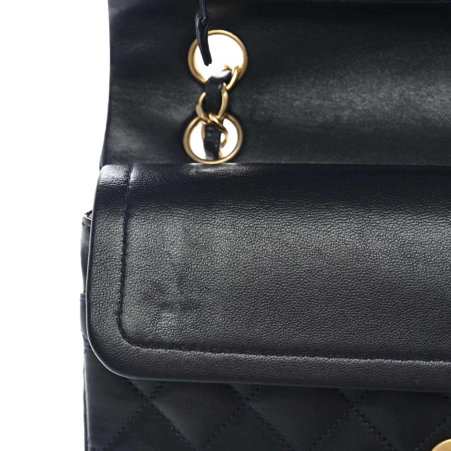 Chanel Lambskin Quilted Small Double Flap Navy 14 of 14