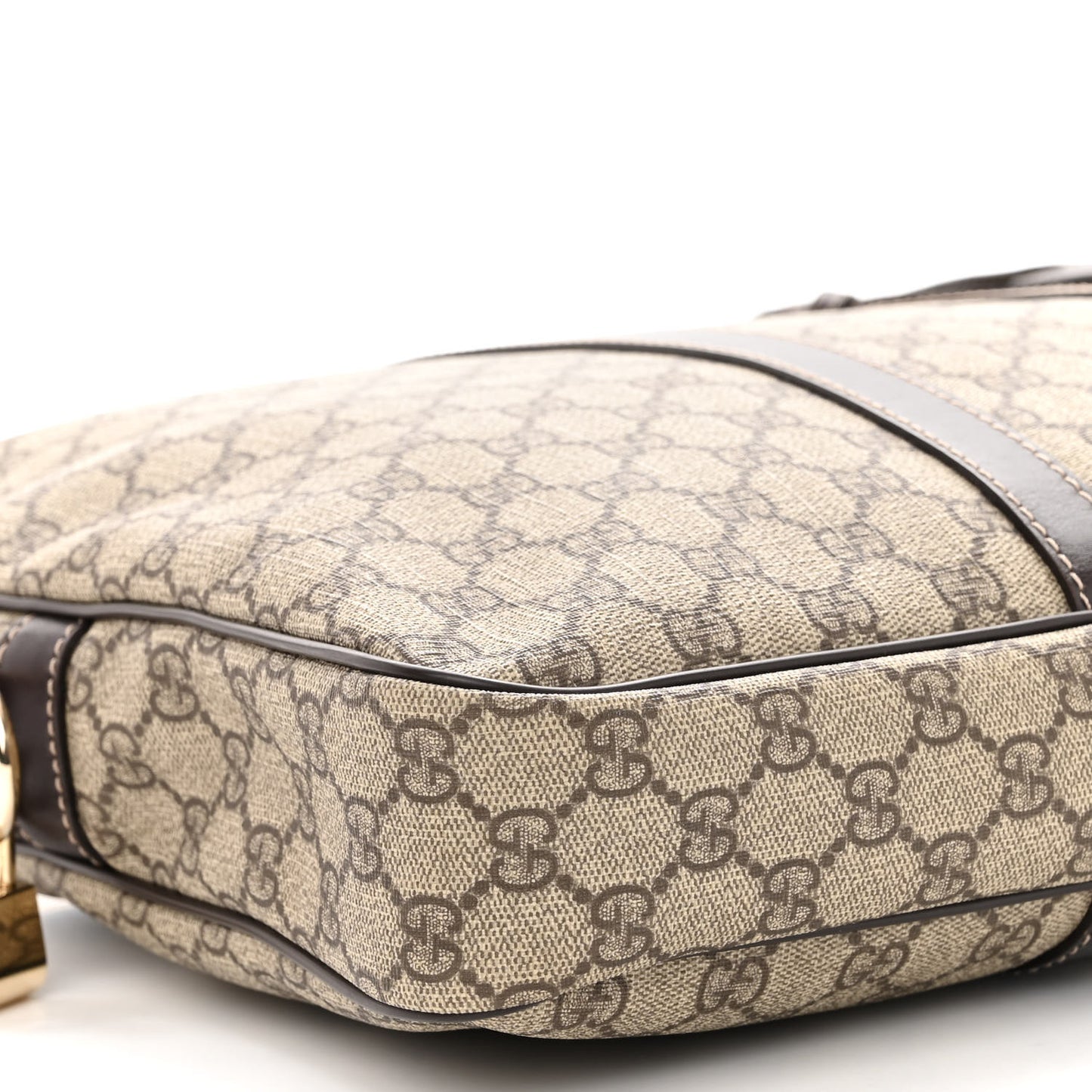 GG Supreme Monogram Selleria Calfskin Briefcase Beige Ebony Cocoa