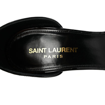 Saint Laurent Patent Calfskin Opyum 110 Sandals 38.5 Black Gold 6 of 8