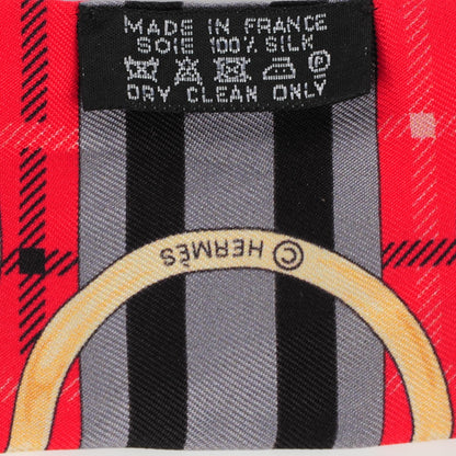 Hermes Silk Tatersale Twilly Rouge Black Bleu 2 of 4