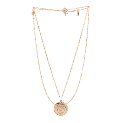 Hermes 18K Rose Gold Diamond MM Ex-Libris Pendant Necklace 3 of 5