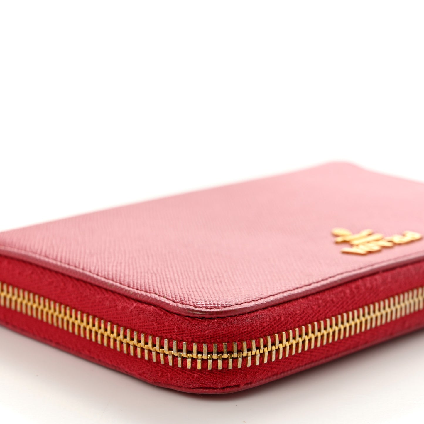 Saffiano Metal Zip Around Wallet Fuoco