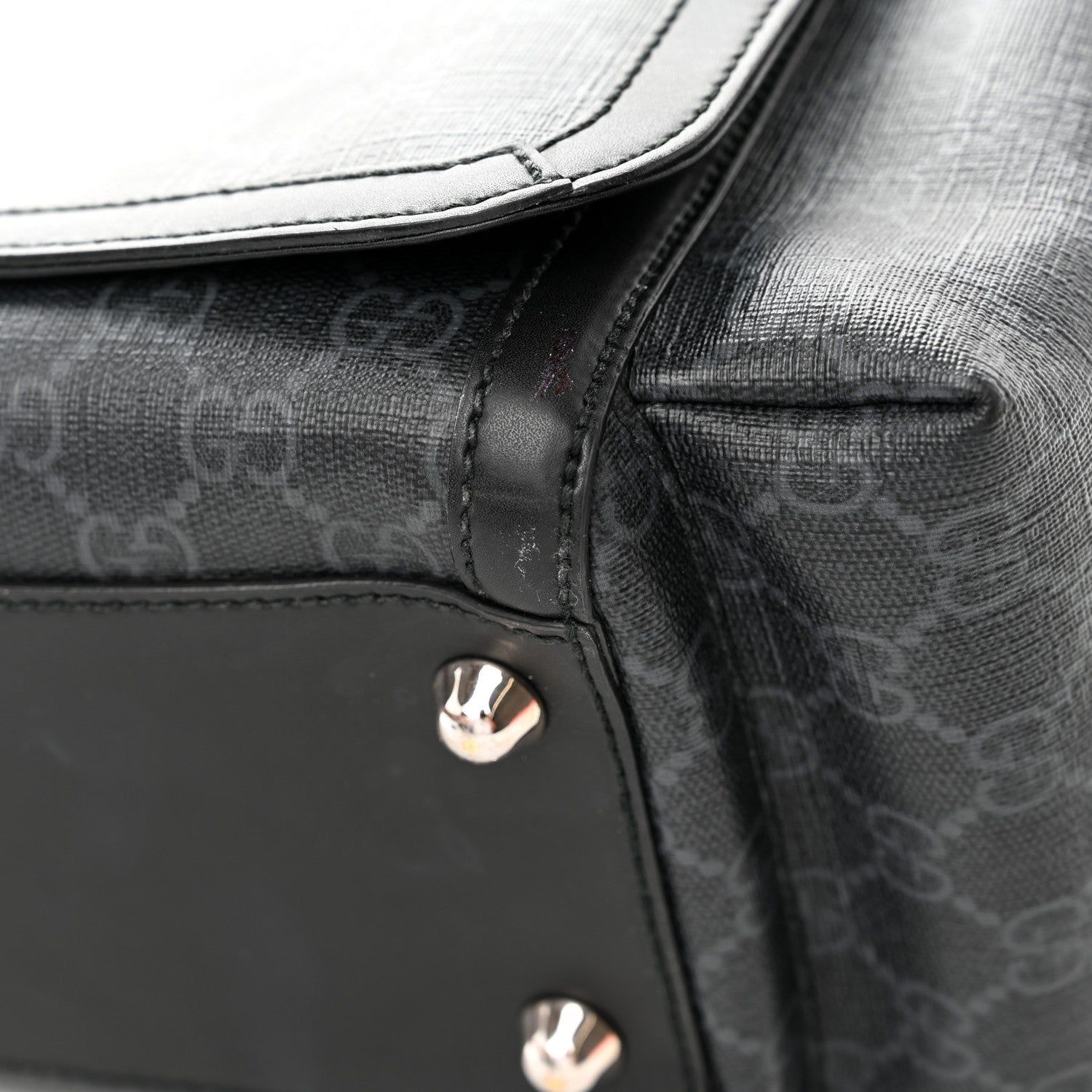 Gucci GG Supreme Monogram Web Messenger Diaper Bag Black Grey 9 of 9