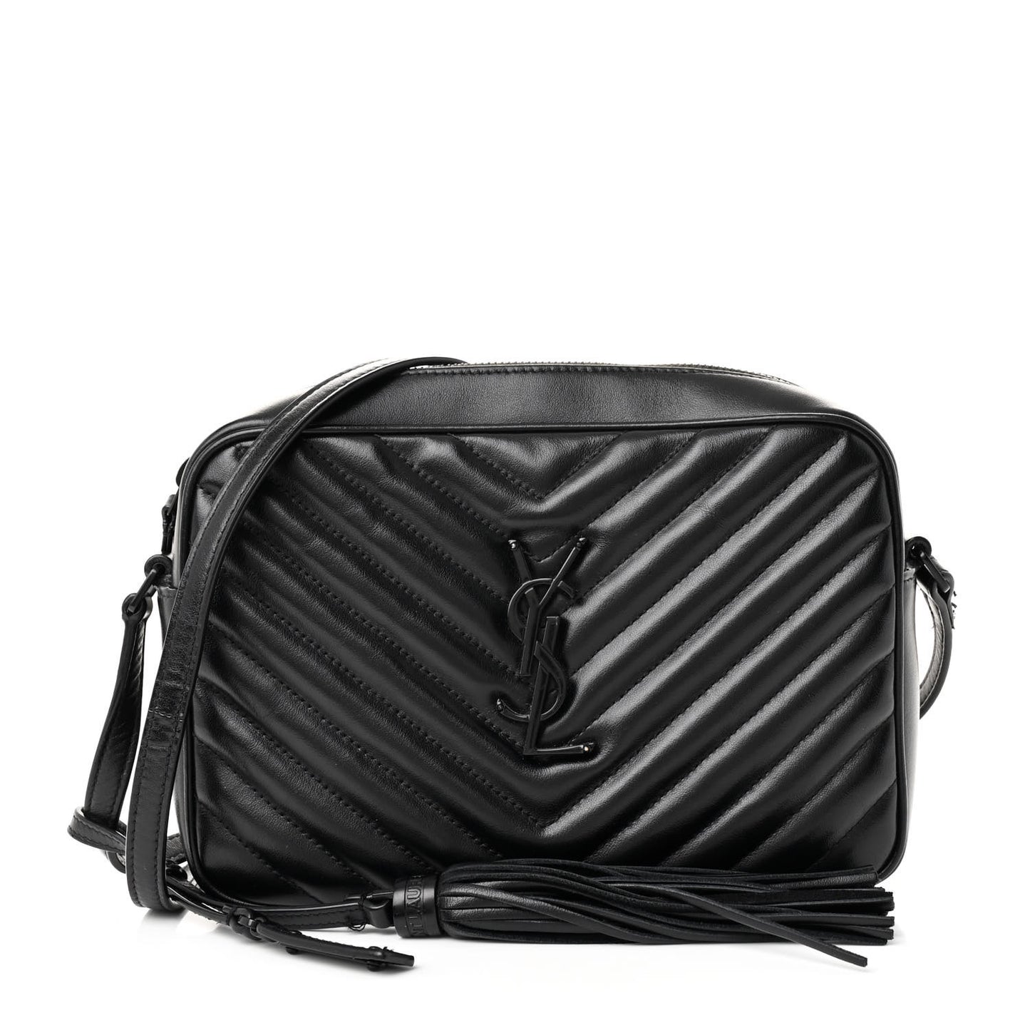 Calfskin Matelasse Monogram Monochrome Lou Camera Bag Black