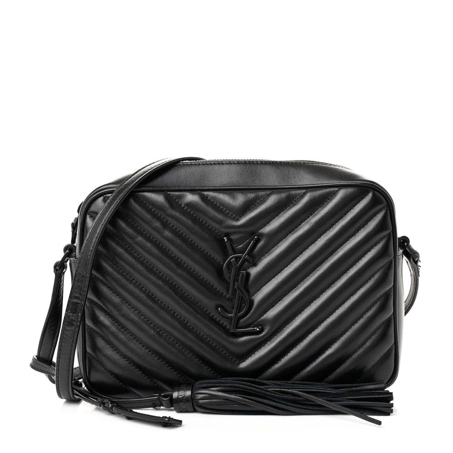 Saint Laurent Calfskin Matelasse Monogram Monochrome Lou Camera Bag Black 1 of 11