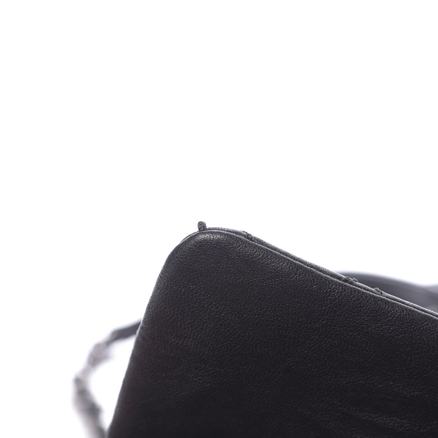 Crumpled Lambskin Quilted Large Tote Black