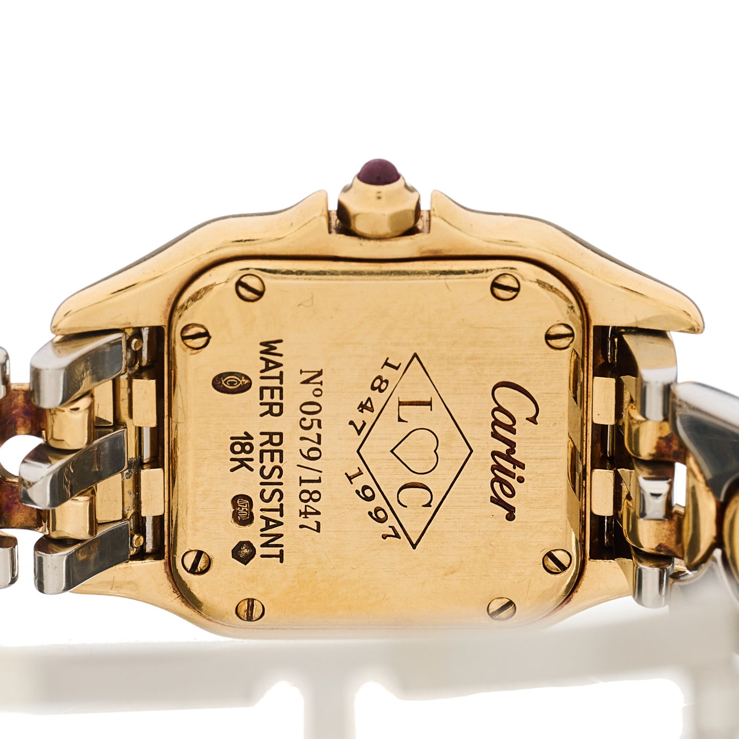 Stainless Steel 18K Yellow Gold 22mm Panthere Art Deco Limited Edition Quartz Watch