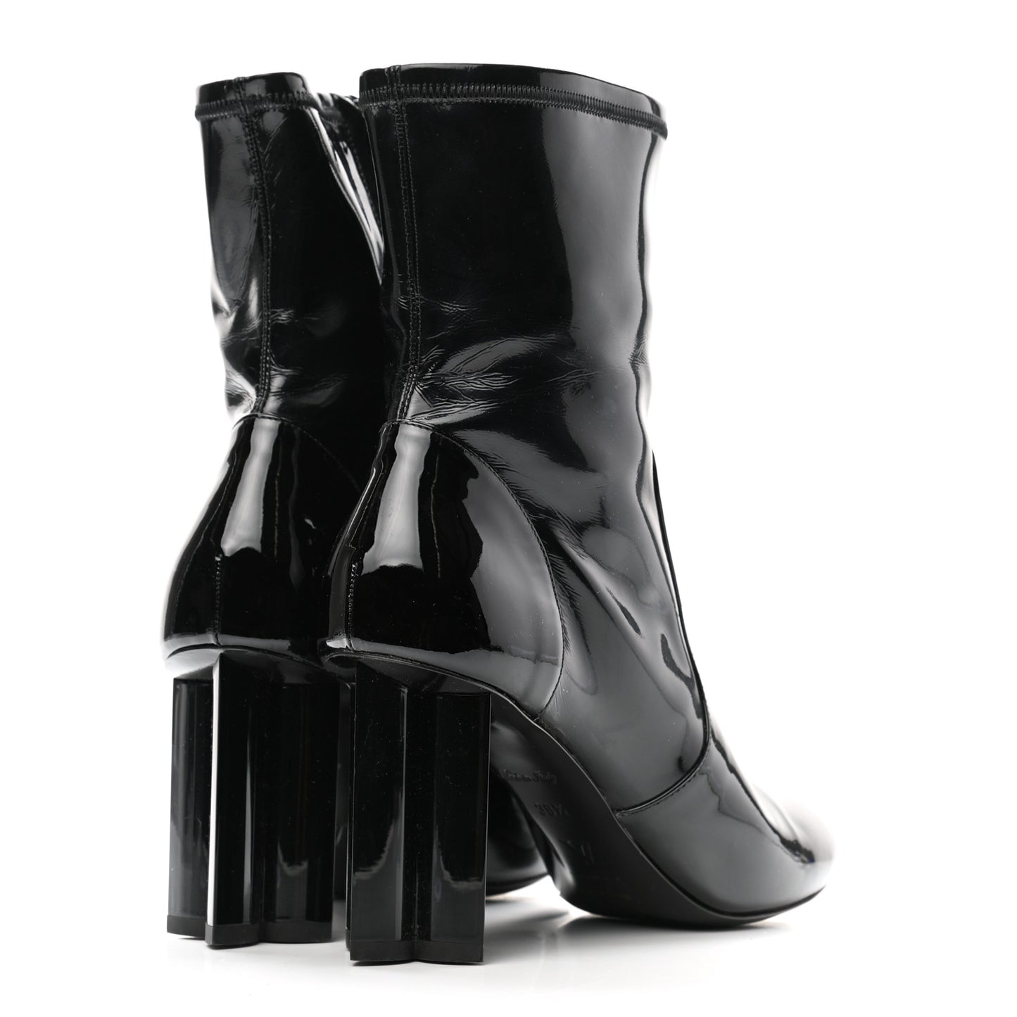 Patent Silhouette Ankle Boots 38.5 Black