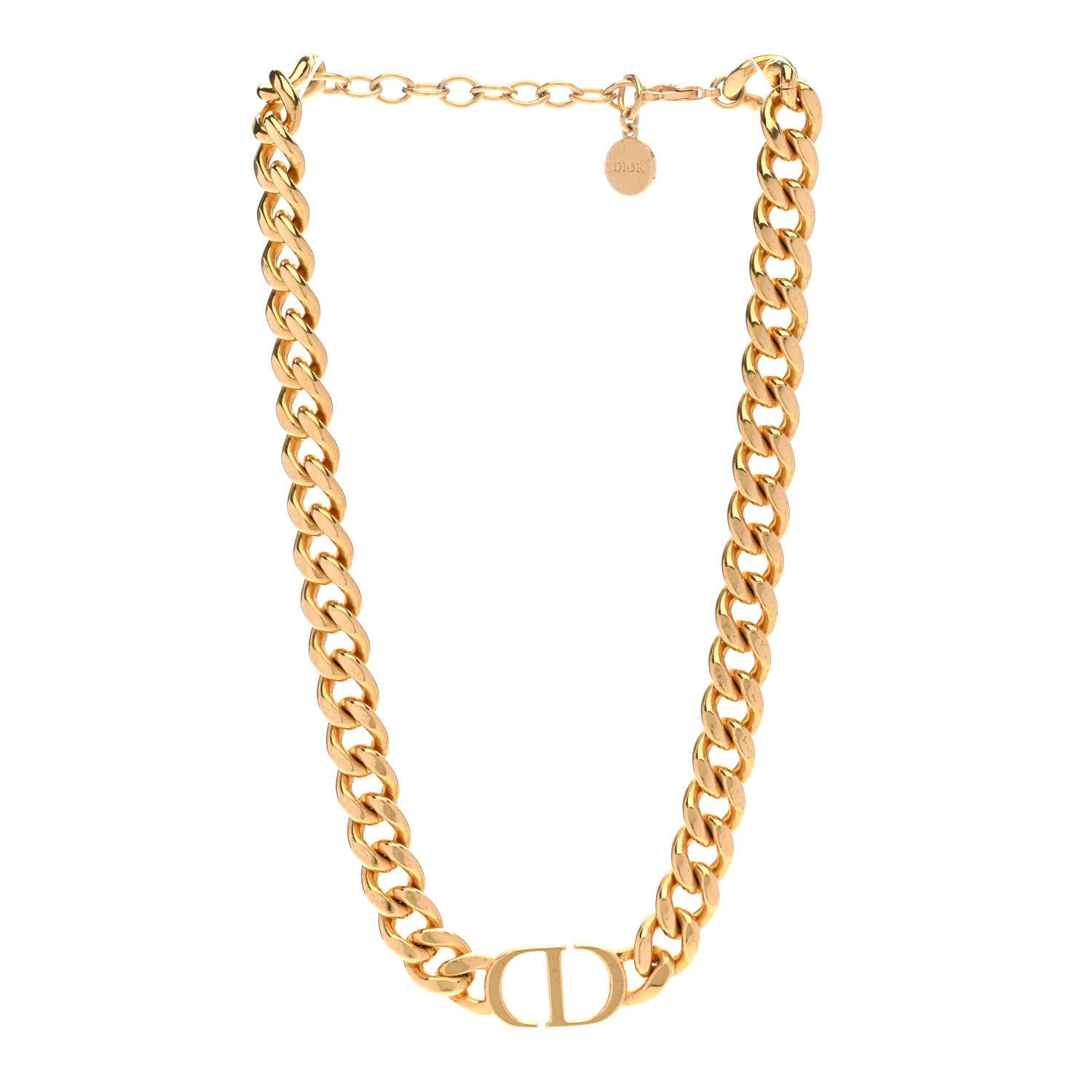 Christian Dior Metal CD Choker Necklace Gold 3 of 6