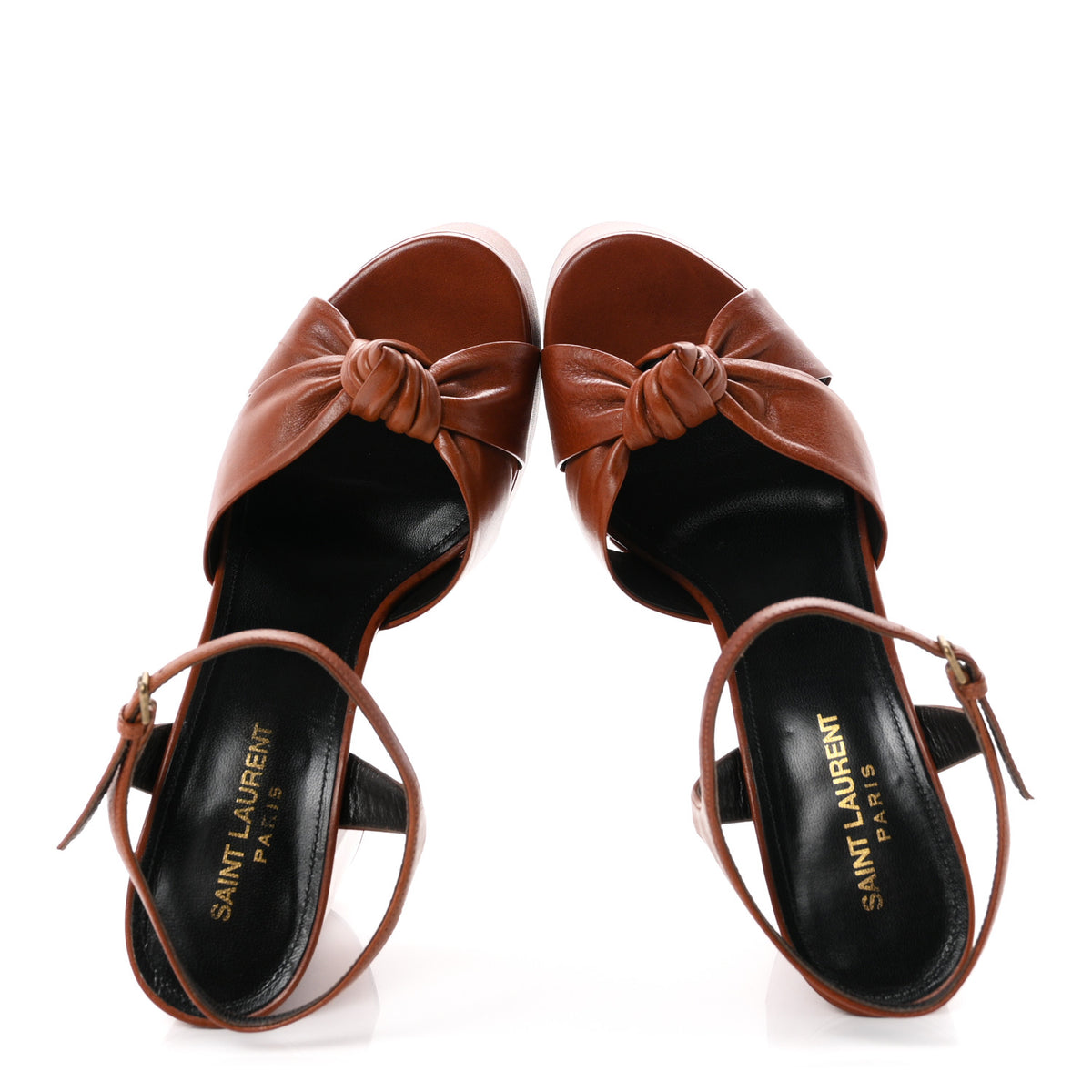 Saint Laurent Vendome Bianca 85 Platform Sandals 39 Cognac 2 of 9