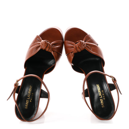 Saint Laurent Vendome Bianca 85 Platform Sandals 39 Cognac 2 of 9