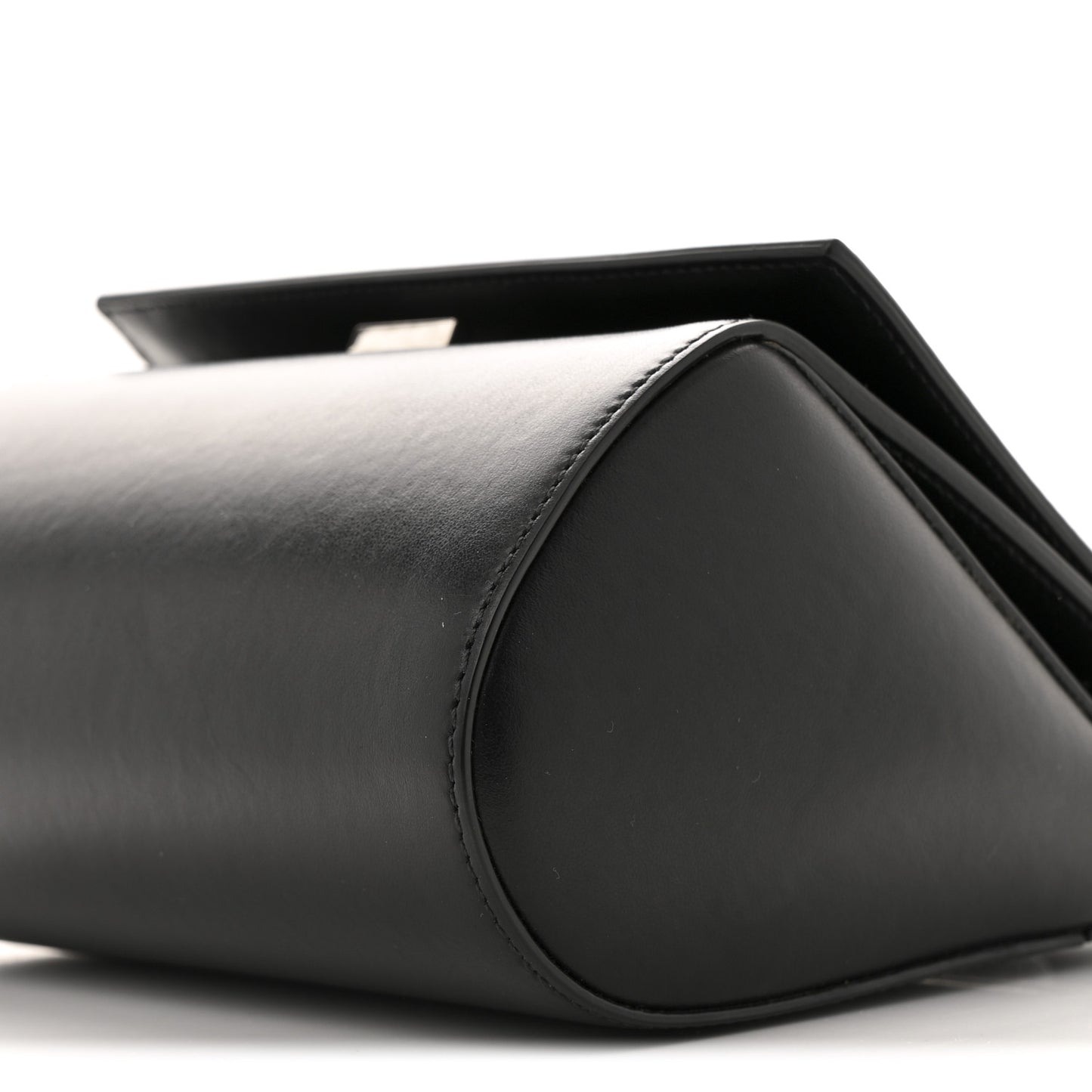 Calfskin Mini Pandora Box Logo Strap Crossbody Bag Black