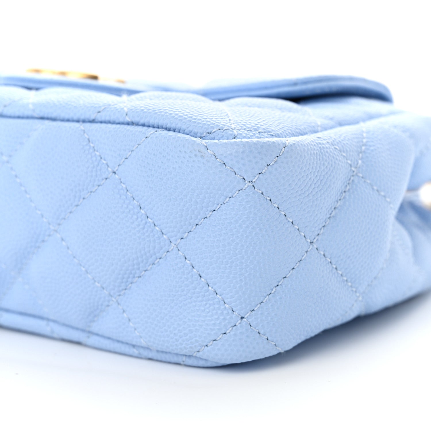 Chanel Caviar Quilted Small Wavy CC Hobo Light Blue 7 of 7
