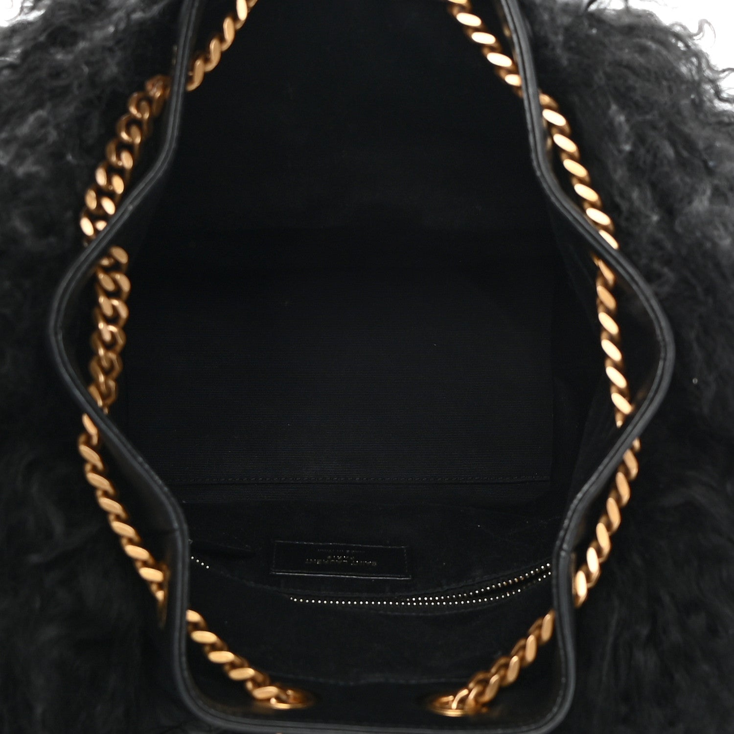 Saint Laurent Shearling Lambskin Joe Backpack Black 4 of 13
