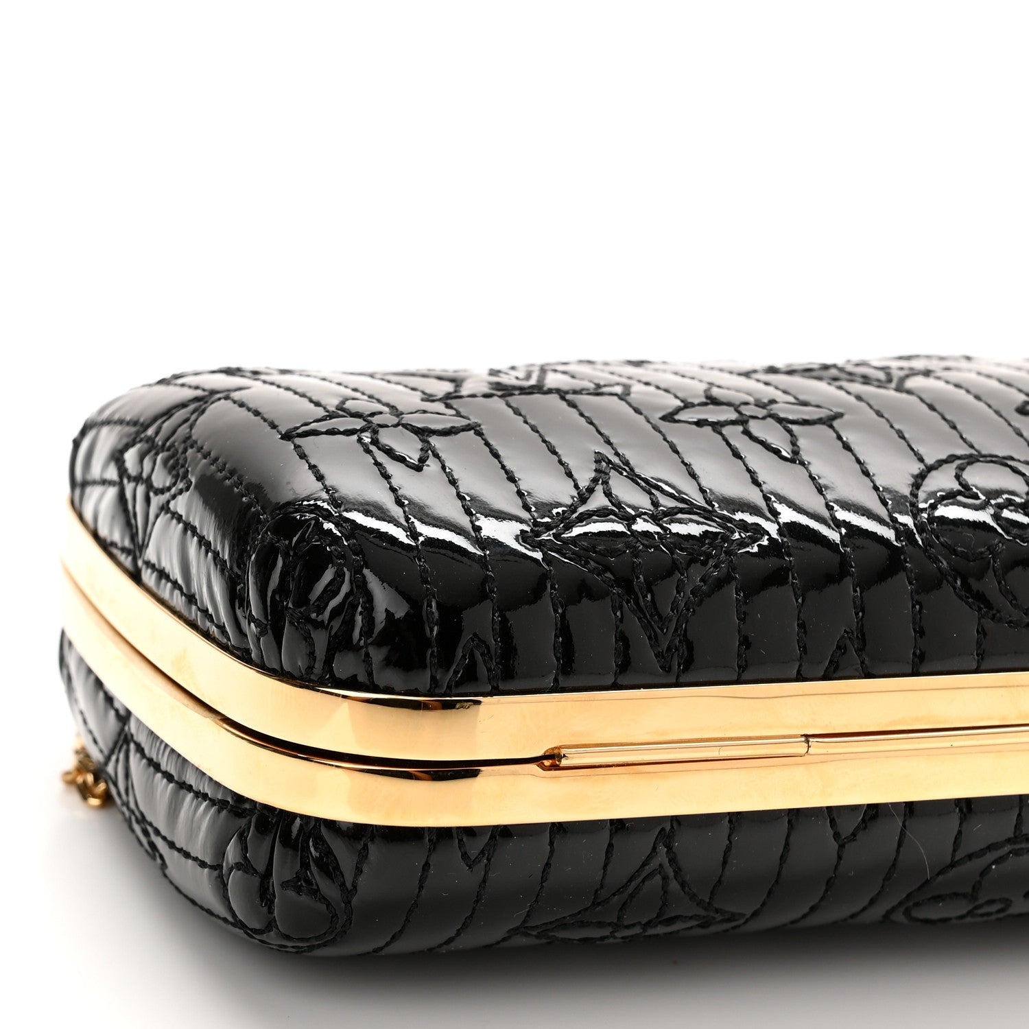 Louis Vuitton Vernis Monogram Motard Minaudiere Clutch Black 8 of 9