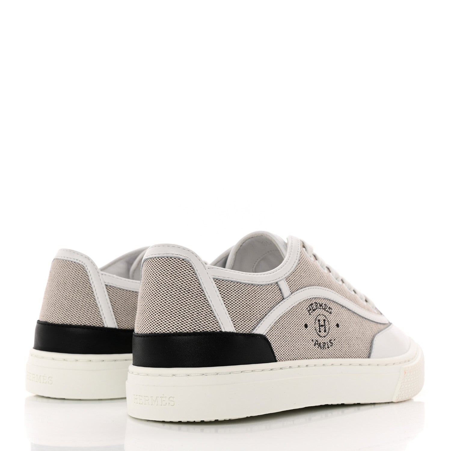 Hermes Canvas Calfskin Get Sneakers 35 Prunoir Blanc 4 of 8