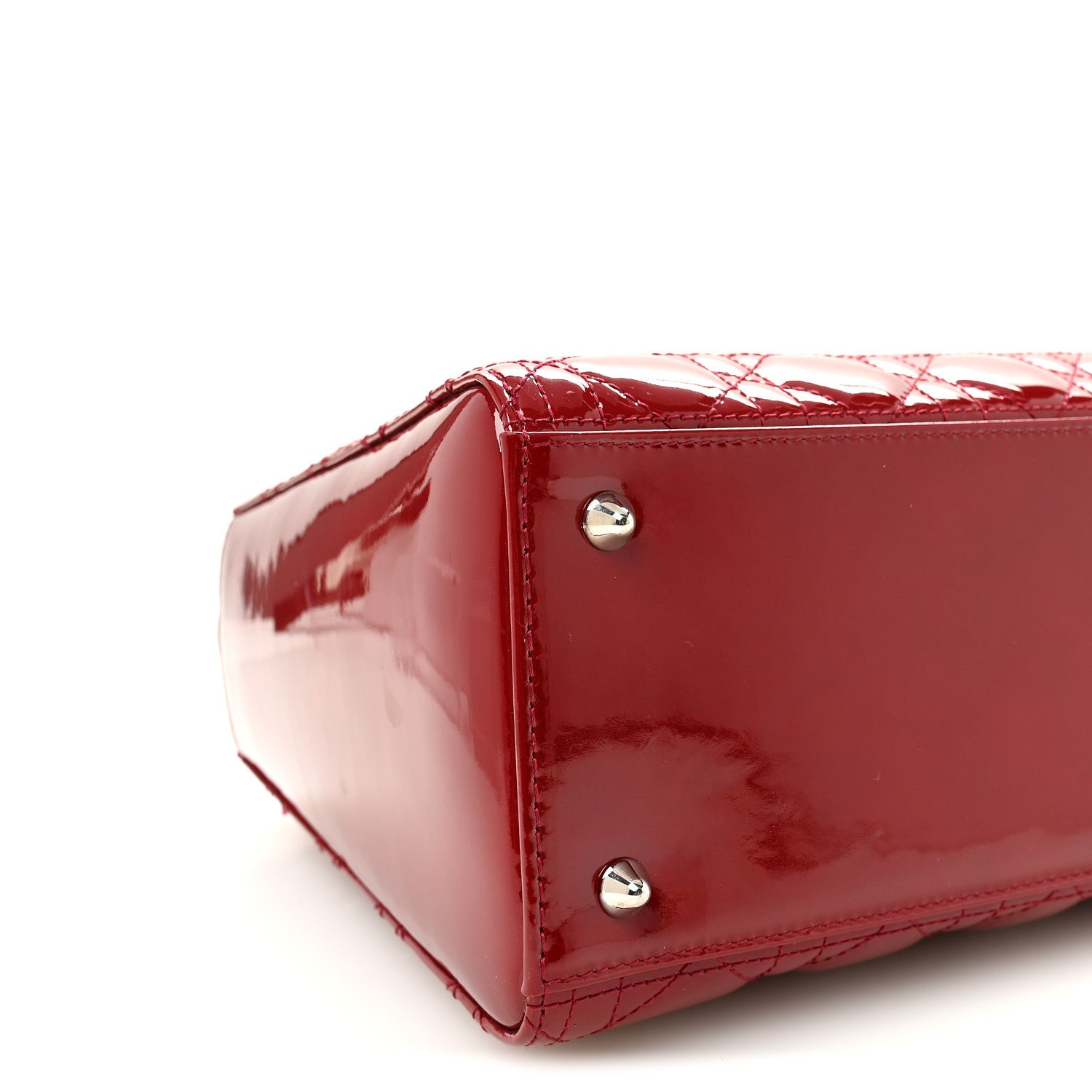 Christian Dior Patent Cannage Medium Lady Dior Red 9 of 10
