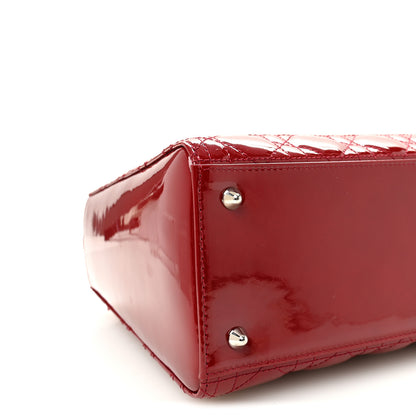 Christian Dior Patent Cannage Medium Lady Dior Red 9 of 10