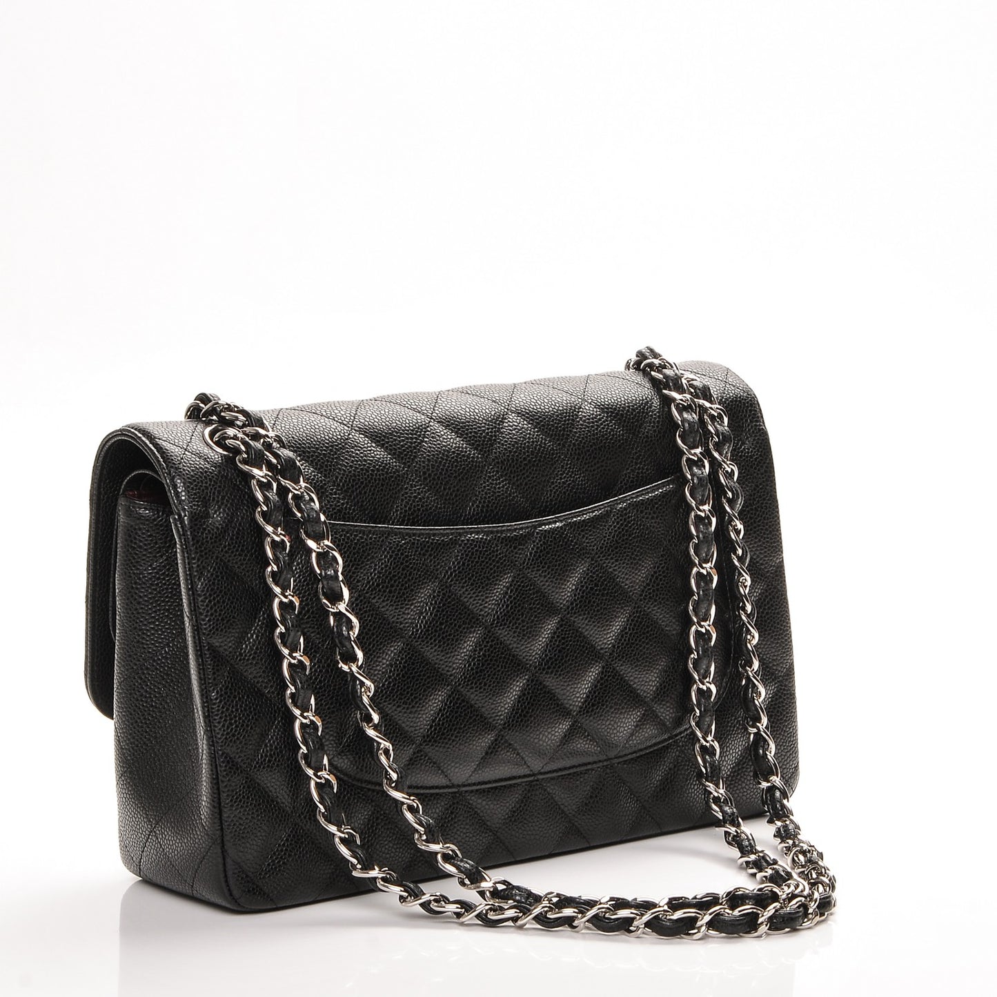 Caviar Quilted Jumbo Double Flap Black