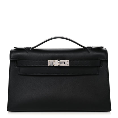 Hermes Swift Kelly Pochette Clutch Black 1 of 9