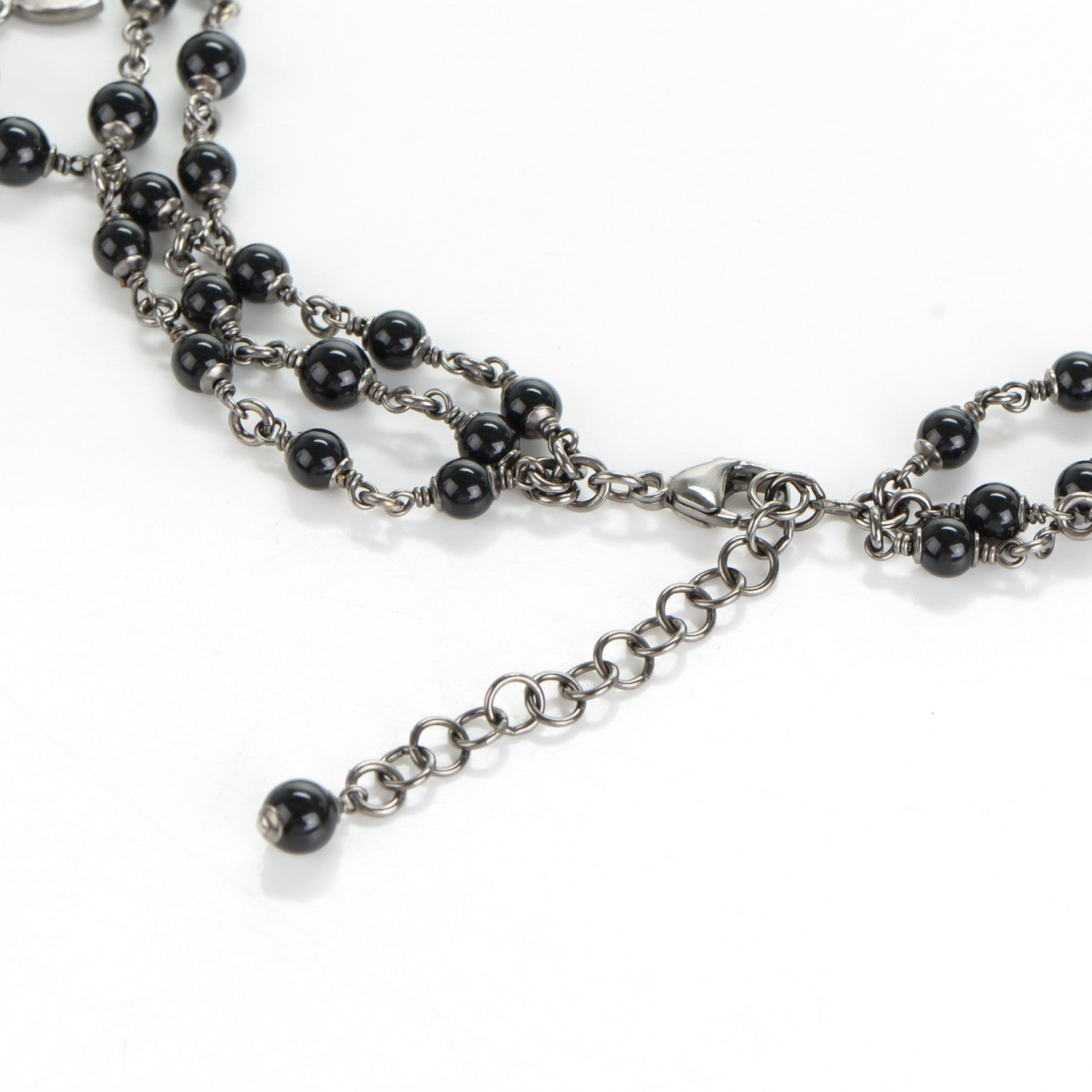 Chanel Baguette Crystal CC Beaded Long Necklace Black 4 of 5