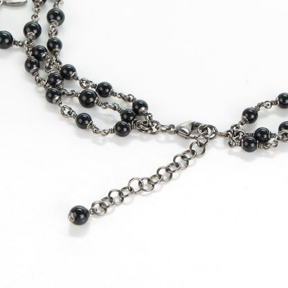 Chanel Baguette Crystal CC Beaded Long Necklace Black 4 of 5