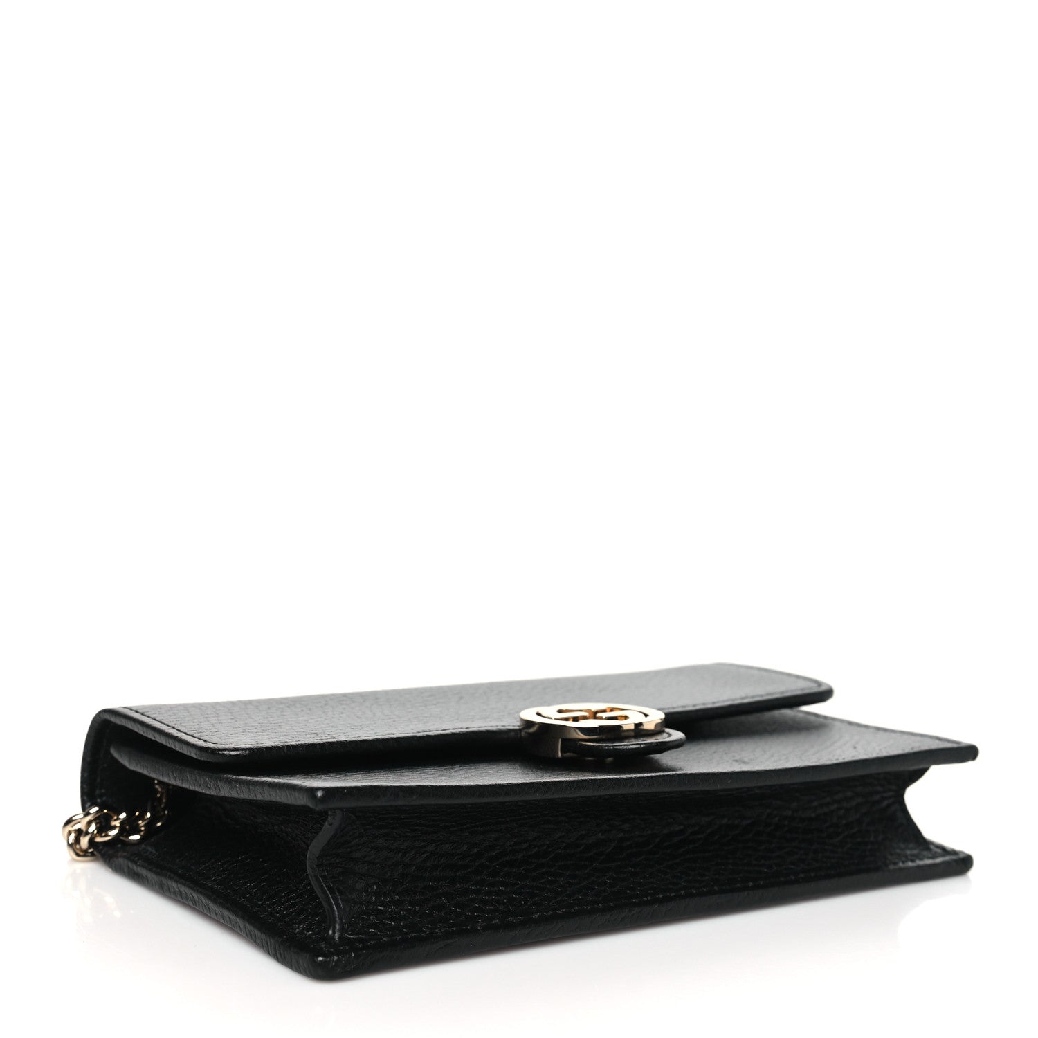 Gucci Dollar Calfskin Interlocking G Chain Wallet Black 4 of 11