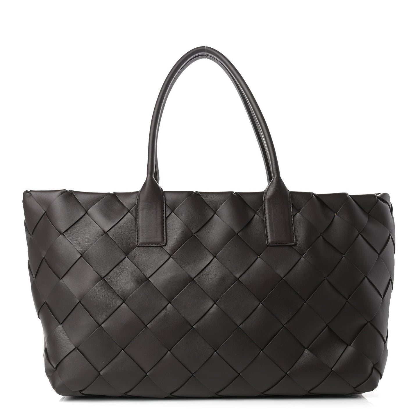 Nappa Intrecciato Maxi Cabat Tote Brown Yellow