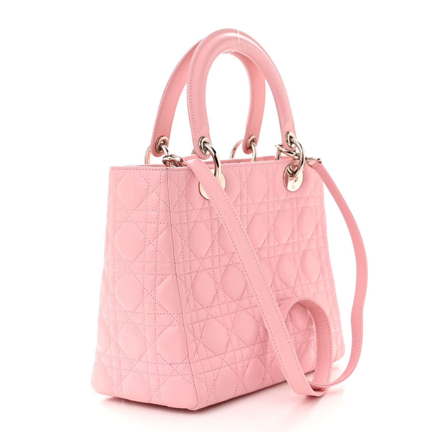 Christian Dior CHRISTIAN DIOR Lambskin Cannage Medium Lady Dior Pink 2 of 10