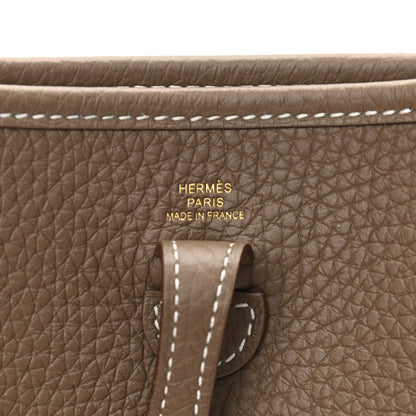 Hermes Taurillon Clemence Amazone Evelyne TPM Etoupe Bleu Indigo 6 of 11