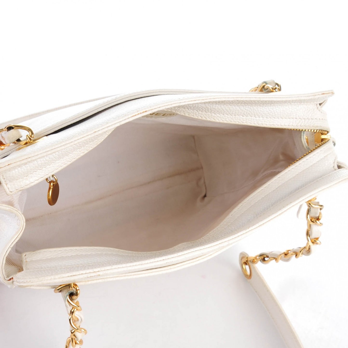 Caviar Shoulder Bag White