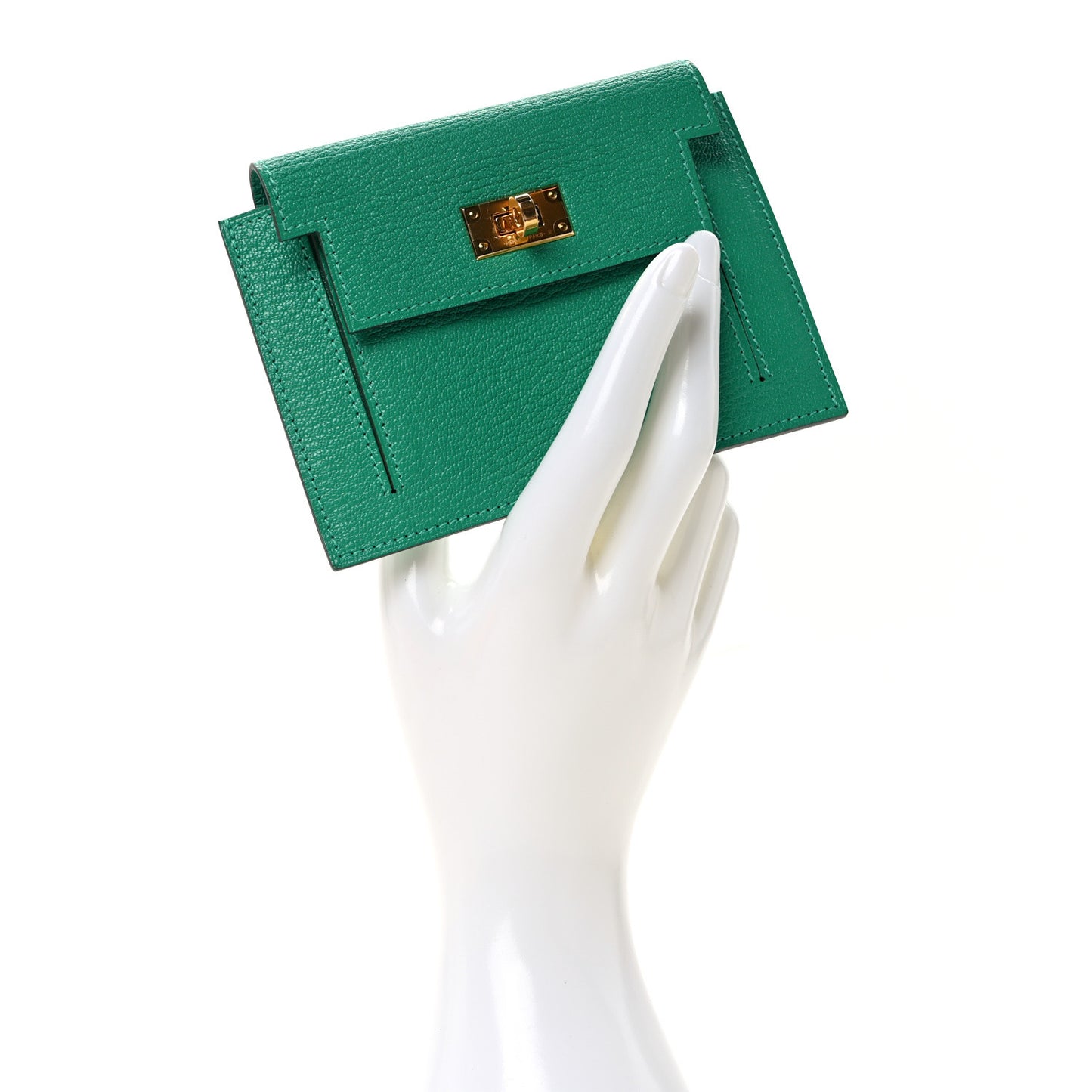 Chevre Mysore Kelly Pocket Compact Wallet Menthe