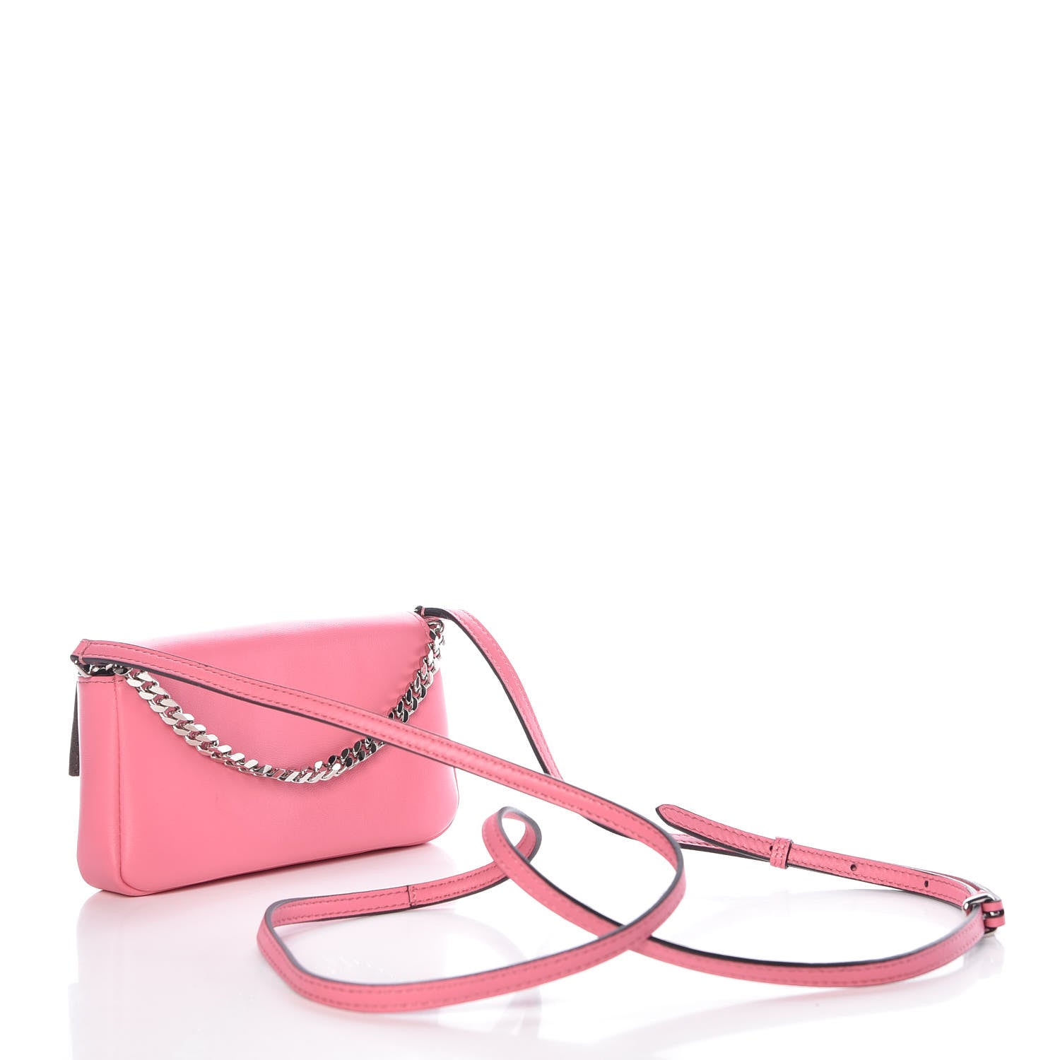 Fendi Nappa Rabbit Fox Fur Micro Buggie Baguette Rosa Fluo Multicolor 3 of 11