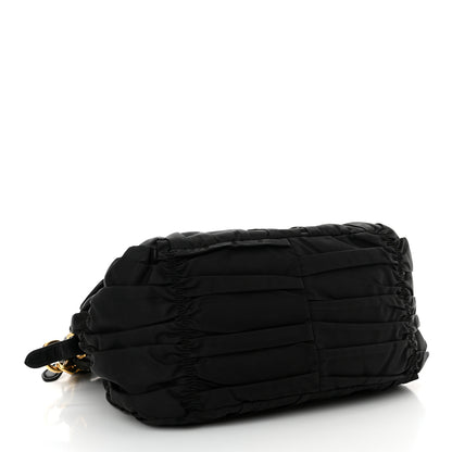 Prada Tessuto Nylon Nappa Braided Gaufre Shopping Satchel Black 4 of 18