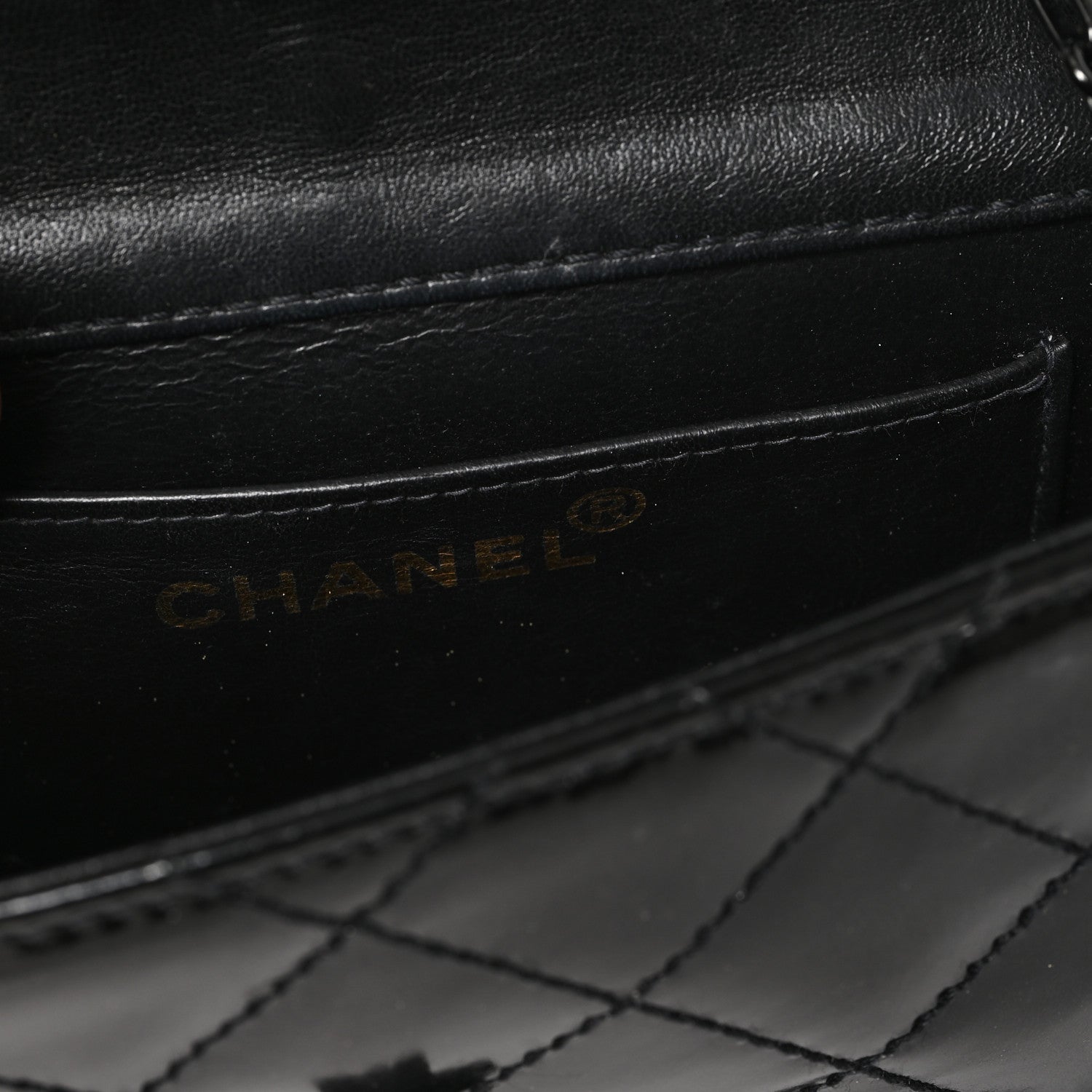 Chanel Patent Calfskin Quilted Reissue Mini Wallet On Chain So Black 6 of 13